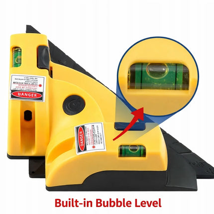 90 Degree Laser Level with Two Red Line Beams, Stick On Wall Laser Tool for Tile Layout, Picture Hanging and TV Mounting