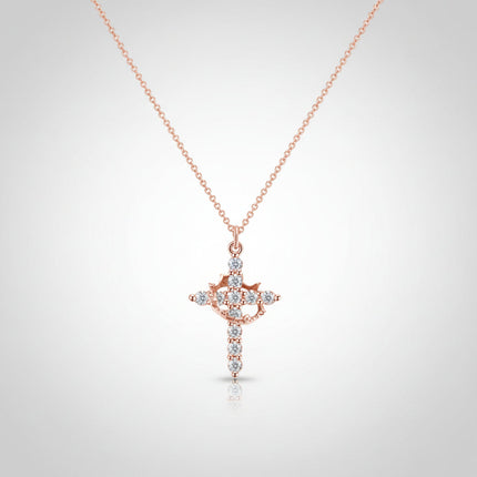 Cross Necklace with Crown Pendant in Gold & Silver | Meaningful Faith Jewelry for Everyday Wear