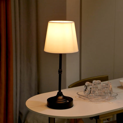 Dimmable Cordless Table Lamp with Touch Control | Elegant Brushed Metal Design for Soft Ambient Lighting