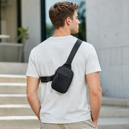 Compact Crossbody Bag, Water Resistant Shoulder Bag with Front Pocket and Zip Compartment for Commuting and Travel