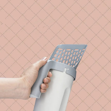 Cat Litter Scoop with Built In Sealed Waste Container and Bag Roll for No Touch Sifting and Odour Control
