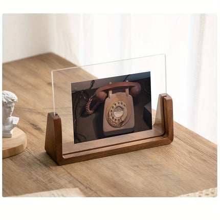 U-Shaped Photo Frame with Solid Wood & Acrylic Design | Modern Minimalist Display for Cherished Memories
