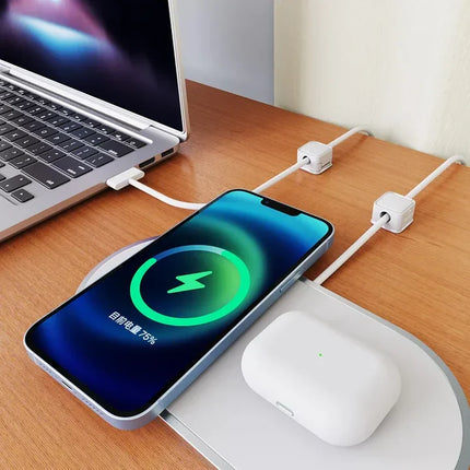 Magnetic Cable Clips for Desk, Cord Organizer That Holds Charging Leads in One Spot and Keeps Wires Off the Floor