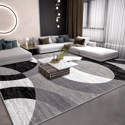 Geometric Velvet Rug with Non-Slip Backing | Plush Modern Design for Living Room and Bedroom