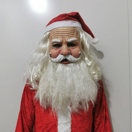 Halloween Mask for Adults, Latex Realistic Mask with Beard, Scary Mask Full Head for Costume Party and Cosplay