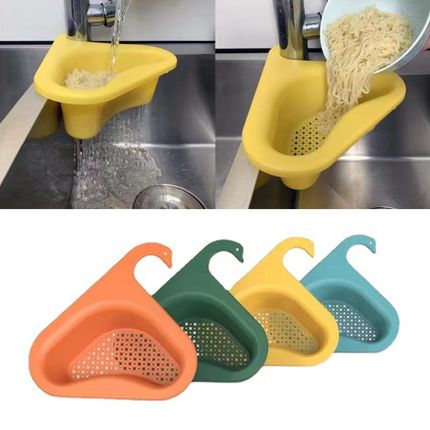 Kitchen Sink Strainer Basket, Corner Drain Caddy with Drainage Holes for Produce, Pasta and Sponges