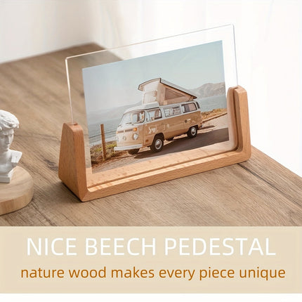 U-Shaped Photo Frame with Solid Wood & Acrylic Design | Modern Minimalist Display for Cherished Memories