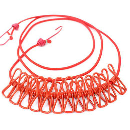 Portable Travel Clothesline, Retractable Clothes Drying Line with Clip On Hooks, for Camping and Hotels