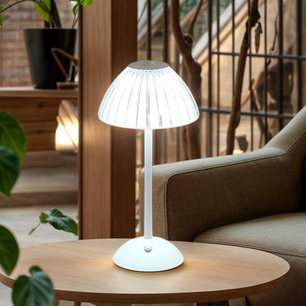 Dimmable LED Table Lamp with Crystal Shade | USB Rechargeable Touch Control for Elegant Ambiance