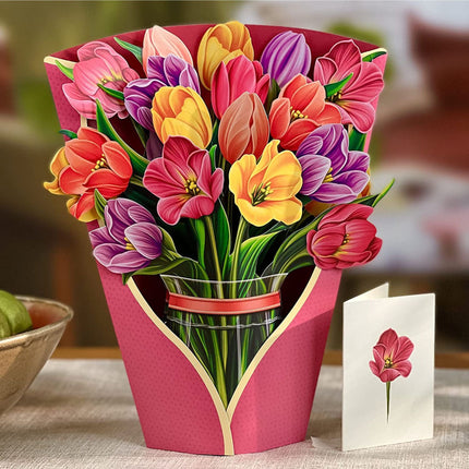 3D Pop-Up Flower Bouquet Greeting Card, 18 Flower Designs, Long-Lasting Keepsake Blooms, Gift for Birthdays and All Occasions