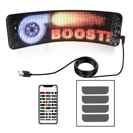 LED Car Sign for Rear Window, Bluetooth Programmable Message Display with Custom Text from Your Phone