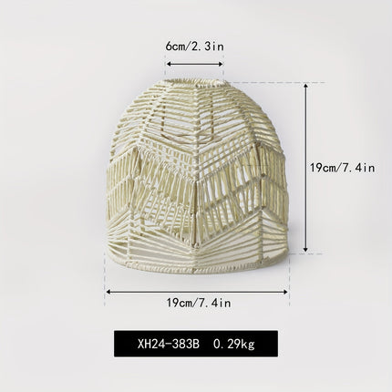 Handwoven Rope Pendant Shade with Natural Paper Design | Rustic Light Fixture for Soft Ambient Glow