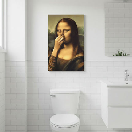 Funny Bathroom Wall Art, Renaissance Lady Holding Nose Restroom Wall Decor – image 7