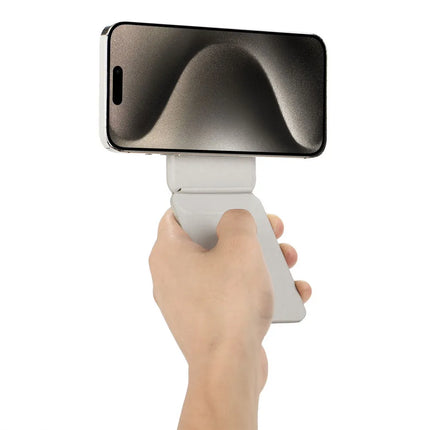 Foldable Magnetic Phone Stand for MagSafe Phones, Adjustable Angle Holder That Snaps On One-Handed and Folds Flat