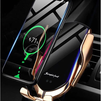 Wireless Car Phone Charger Holder with Automatic Clamping Arms, One Handed Use, Landscape and Portrait Viewing