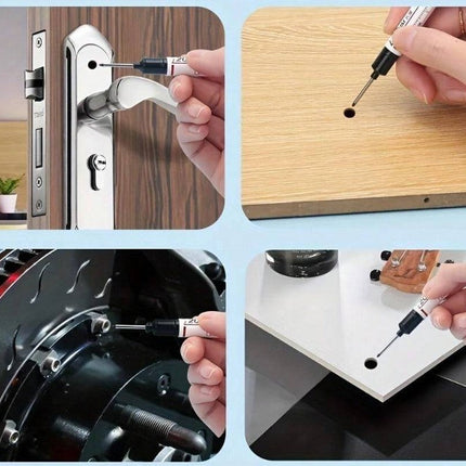Long Nib Marker Pens, 6 Pack, Deep Hole Fine Tip with Quick Dry Ink for Wood, Metal, Plastic and Glass