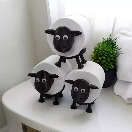 Whimsical Sheep Toilet Paper Holder with Ceramic Finish | Fun Bathroom Decor for Unique Style