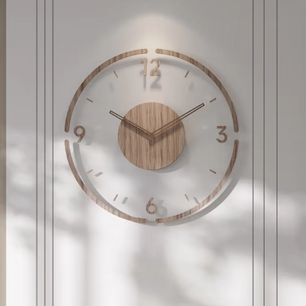 Wooden Wall Clock with Quiet Quartz Movement | Elegant Analog Decor for Living Rooms and Bedrooms