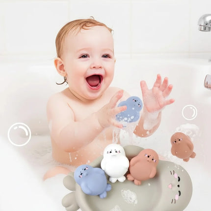 Animal Floating Bath Toy Set with 4 Adorable Characters | Engaging Baby Bath Time Fun for Imaginative Play