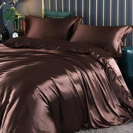 Antibacterial Silk Duvet Cover Set with Reversible Design | Breathable Comfort for Restful Sleep