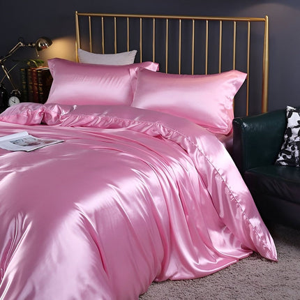 Antibacterial Silk Duvet Cover Set with Reversible Design | Breathable Comfort for Restful Sleep