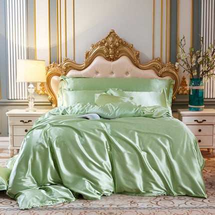 Antibacterial Silk Duvet Cover Set with Reversible Design | Breathable Comfort for Restful Sleep