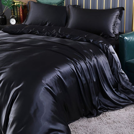 Antibacterial Silk Duvet Cover Set with Reversible Design | Breathable Comfort for Restful Sleep