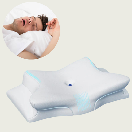 Anti-Snoring Neck Support Pillow with Contoured Design | Improved Sleep Positioning for Better Airflow and Comfort