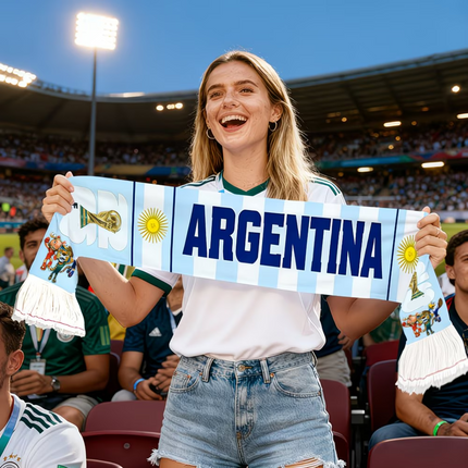 Argentina Flag Soccer Scarf for World Cup Support | Lightweight Fan Accessory for Match Days and Events