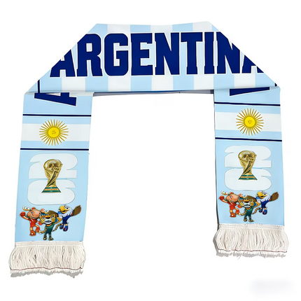 Argentina Flag Soccer Scarf for World Cup Support | Lightweight Fan Accessory for Match Days and Events