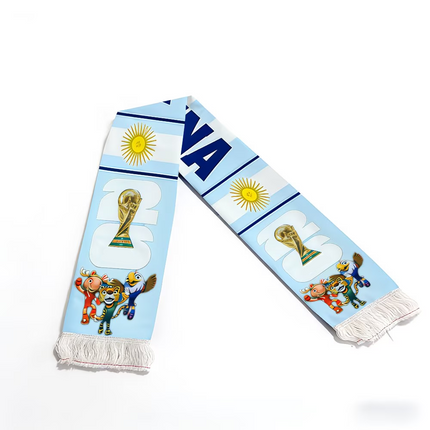 Argentina Flag Soccer Scarf for World Cup Support | Lightweight Fan Accessory for Match Days and Events