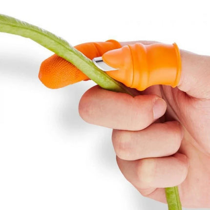 Garden Thumb Knife Set with Protective Finger Sleeve for One Handed Harvesting and Stem Cutting