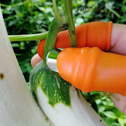 Garden Thumb Knife Set with Protective Finger Sleeve for One Handed Harvesting and Stem Cutting