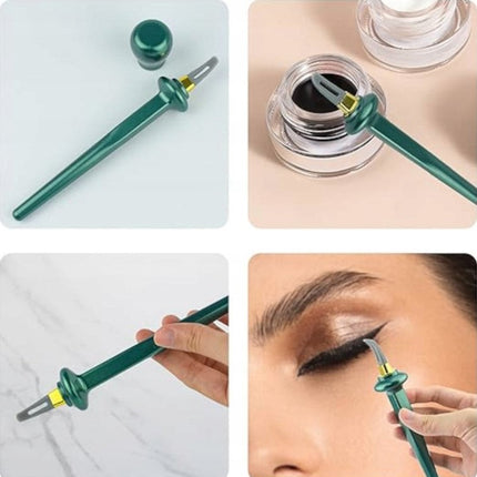 Eyeliner Stamp Set, Liquid Wing Eyeliner Stamp for Matching Cat Eye Wings, Quick Press On Application, Black or Brown