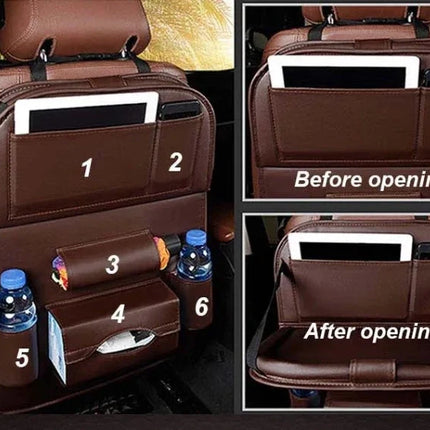 Backseat Car Organizer with Foldable Tray Table, Tablet Holder, Bottle Holders and Storage Compartments, 5 Colours