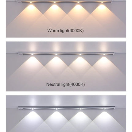 Motion Activated Light Bar with USB Charging, 4 Sizes 20cm to 60cm, Minimalist Design in Piano Black or Space Silver