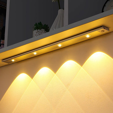 Motion Activated Light Bar with USB Charging, 4 Sizes 20cm to 60cm, Minimalist Design in Piano Black or Space Silver