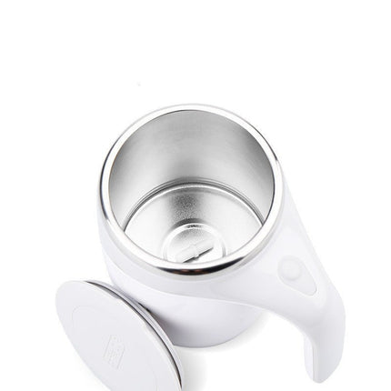 Self Stirring Mug with Heat Retention Lid, USB Rechargeable Coffee and Tea Cup with Magnetic Stirrer, Brown or Silver