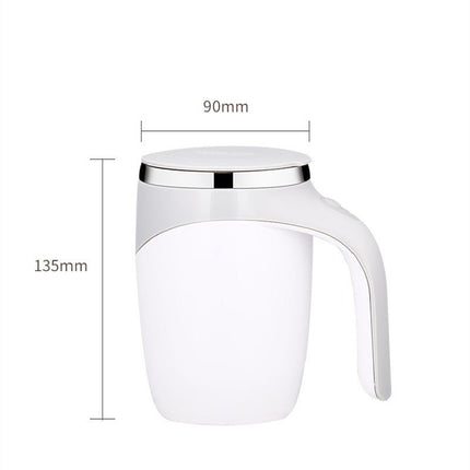 Self Stirring Mug with Heat Retention Lid, USB Rechargeable Coffee and Tea Cup with Magnetic Stirrer, Brown or Silver