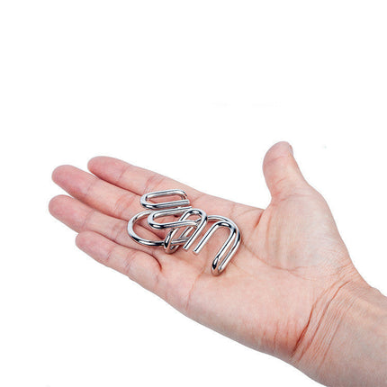 Metal Puzzle Rings Brain Teaser Set, Interlocking Puzzles to Take Apart and Reassemble, Screen Free Fidget