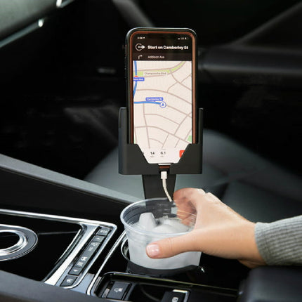 Cup Holder Phone Mount for Car, Adjustable Grip Cradle with 360 Rotation, One-Hand Holder That Keeps Drink Space Free