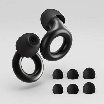 Reusable Silicone Ear Plugs for Noise Reduction | Comfortable Earbuds for Sleep, Study, and Travel