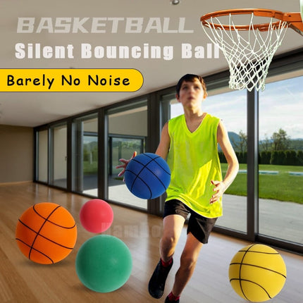 Silent Basketball, Indoor Basketball, Soft and Quiet Bouncy Ball, Foam Sports Ball for Dribbling with Mesh Bag
