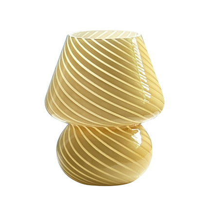 Murano-Style Glass Mushroom Lamp with USB Power & Stepless Dimming | Elegant Ambient Light for Home Decor