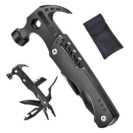 19-in-1 Multitool with Hammer, Screwdriver and Bottle Opener, Pocket Multi Tool for Camping, Hiking and Home Repairs