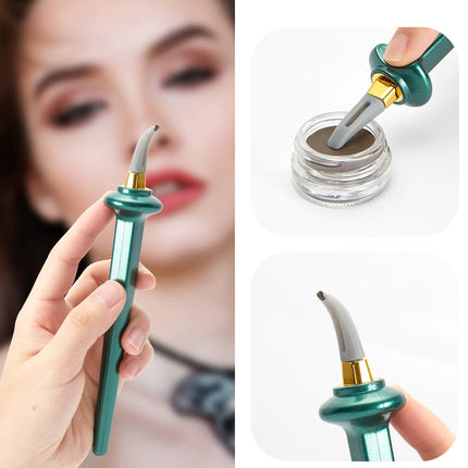 Waterproof Eyeliner, Cream Eyeliner Set with Curved Applicator for Wing Eyeliner