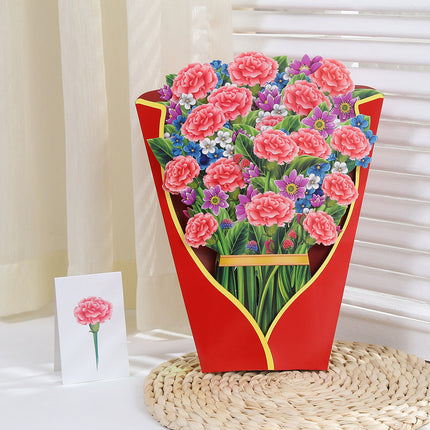 3D Pop-Up Flower Bouquet Greeting Card, 18 Flower Designs, Long-Lasting Keepsake Blooms, Gift for Birthdays and All Occasions