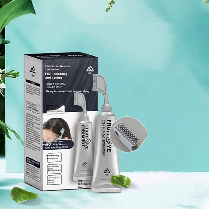 Hair Color Cream with Comb Applicator, Gray Coverage Hair Dye in 3 Shades, for At Home Root Touch Ups
