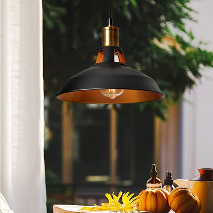 Industrial Metal Pendant Light with Adjustable Height | Retro Loft Design for Kitchen and Dining Spaces
