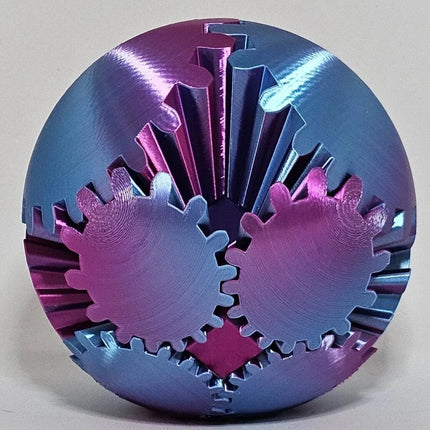 Fidget Toys for Adults, 3D Printed Fidget Gear Ball, Steampunk Stress Relief Toys, Desk Toys and Gifts for Engineers